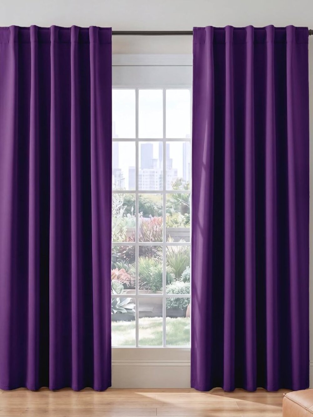 Purple Blackout Curtains for Bedroom 2 Panels Set